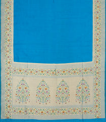Sky Blue Woven Art Dupion Saree With Meena Floral Border-BL5929
