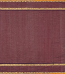 Dark Beige Handloom Silk Cotton Saree With Zari Stripes-SC4543