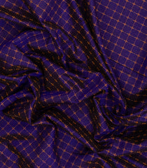 Violet Handloom Silk Cotton Saree With Dotted Checks-SC4265