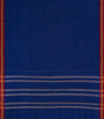 Dark Blue Woven Chirala Cotton Saree With Printed Blouse-CR1514