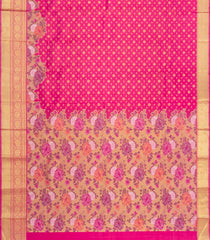 Pink Handloom Korvai Kanchipuram Silk Saree With Meena Floral Border-KA15811