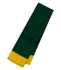 Bottle Green Handloom Korvai Kanchipuram Silk Saree With Mustard Border-KA14490