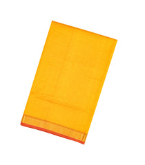 Mustard Handloom 9 Yards Silk Cotton Saree With Contrast Pallu-SC3772