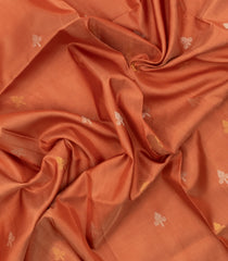 Dusty Peach Handloom Uppada Silk Saree With Buttas & Meena Pallu-UP0349