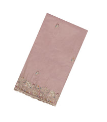 Dusty Pink Woven Synthetic Blended Saree With Embroidered Motifs-EN1997