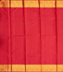 Dark Blue Handloom Korvai Kanchipuram Silk Saree With Checks & Contrast Border-KA13029