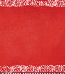 Red Printed Jaipur Cotton Saree With Tie & Dye Motifs-JC1854