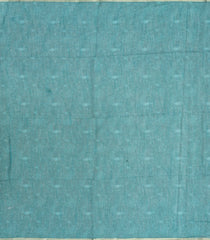 Cyan Woven Art Linen Saree With Printed Bird Motifs-BL3726