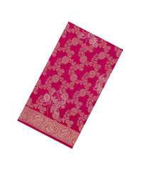 Pink Printed Synthetics Dola Silk Saree With Floral Zari Motifs-BL5254