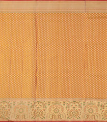 Sandal Handloom Kanchipuram Tissue Silk Saree With Meena Floral Motifs-KA13517