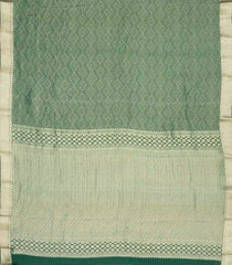 Dark Green Woven Mysore Silk Saree With Geometric Motifs-MS3080