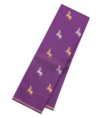 Dark Magenta Handloom Kanchipuram Silk Saree With Stripes & Buttas-KA16411