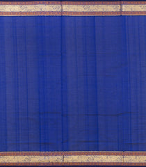 Blue Handloom Silk Cotton Saree With Veldhari Stripes-SC4294