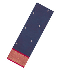 Dark Grey Woven Chettinad Cotton Saree With Buttas-CN1874