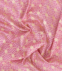 Pink Handloom Banarasi Organza Silk Saree With Floral Motifs-BE1839