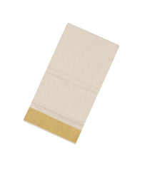 Off White Handloom Kerala Cotton Saree With Zari Border--KEC1039