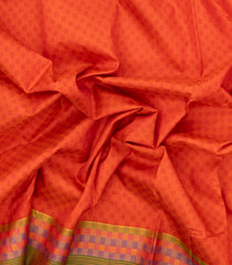 Orange Handloom Kanchipuram Silk Saree With Payadi Checks-KA14838