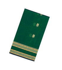 Green Handloom Silk Cotton Saree With Buttas-SC4325
