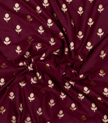 Maroon Woven Blended Satin Saree With Floral Zari Buttas-BL6017