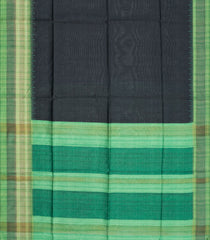 Black Woven Synthetic Dupion Saree With Contrast Border-BL4342