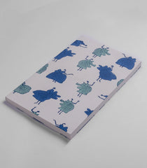 White 9 X 6 Inch Bagru Dabu Block Printed 96 Page Handmade Notebook-ACS1021