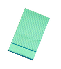 Mint Green Woven Chirala Cotton Saree With Stripes & Contrast Border-CR1343