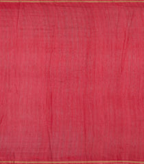 Red Printed Chanderi Cotton Saree With Floral Motifs-CC1722
