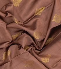 Brown Handloom Kanchipuram Silk Saree With Wedding Motifs-KA15726