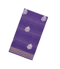 Purple Printed Synthetic Dola Silk Saree With Zari Stripes & Border-SY0385