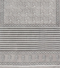 Grey Printed Jaipur Cotton Saree With Border-JC1832