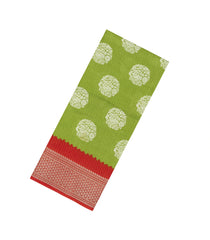 Green Printed Synthetic Dola Silk Saree With Zari Border-BL5039