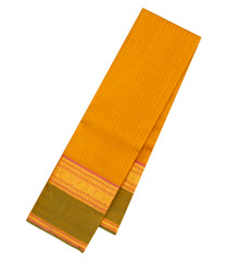 Turmeric Yellow Handloom Kanchipuram Silk Saree With Checks-KA15276