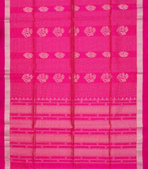 Hot Pink Handloom Soft Silk Saree With Buttas & Zari Checks-SO4196