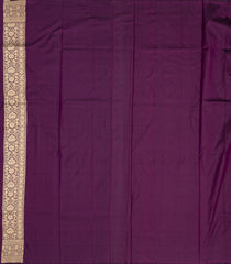 Magenta Handloom Banarasi Silk Saree With Diagonal Floral Vine Motifs