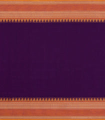 Dark Purple Woven Chettinad Cotton Saree With Contrast Border-CN1897