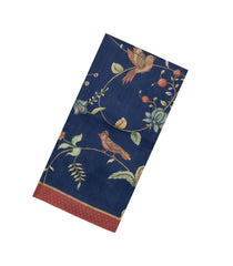 Navy Blue Printed Tussar Silk Saree With Kalamkari Motifs-TU3598