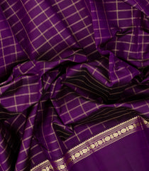 Purple Handloom Kanchipuram Silk Saree With Zari Checks-KA14687
