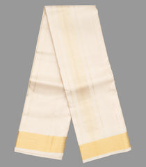 Cream Handloom 8 Yards Silk Dhoti With 4 Yards Angavastram & Shirt Material -CD1525