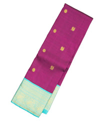 Magenta Handloom Korvai Kanchipuram Silk Saree With Annam Buttas-KA13243