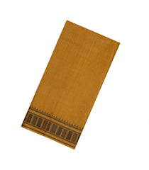 Mustard Woven Tussar Silk Saree With Contrast Border-TU3479