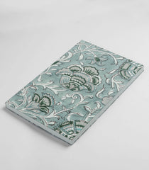 Shaodw Green 9 X 6 Inch Bagru Dabu Block Printed 96 Page Handmade Notebook-ACS1009