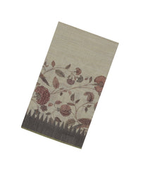 Taupe Printed Synthetic Linen Saree with Jhalar-BL5345