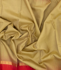 Sandal Handloom Soft Silk Saree With Zari Checks & Contrast Border-SO4436