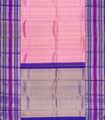Baby Pink Handloom Korvai Kanchipuram Silk Saree With Contrast Border-KA15819