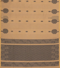 Beige Woven Rasipuram Cotton Saree With Kamalam Buttas-RA2571