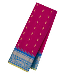 Magenta Handloom Gadwal SICO Saree With Cotton Body & Silk Border-GA0318