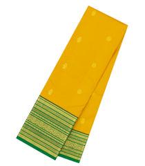 Mustard Handloom Korvai Kanchipuram Silk Saree With Gandaberunda Kanchipuram Butta Silk Sarees-KA16575