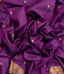 Purple Handloom Kanchipuram Silk Saree With Buttas & Meena Border-KA13022