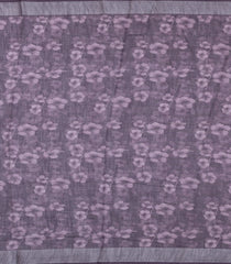 Black Printed Synthetic Linen Saree With Floral Motifs-SY0190