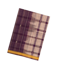 Purple Woven Kadappa Cotton Saree With Checks-KN0732